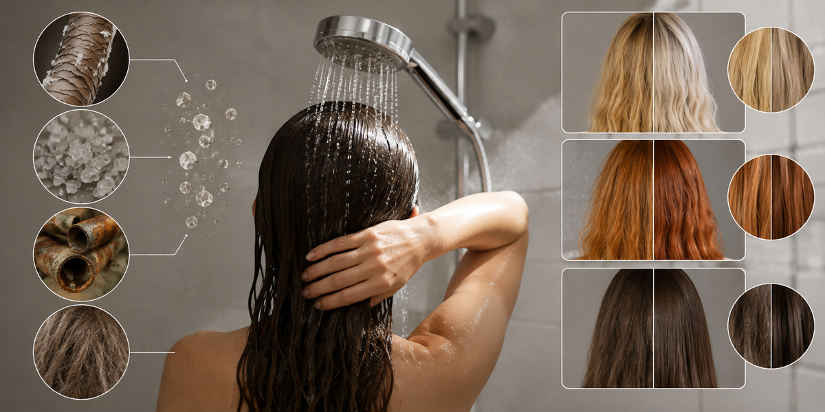 Cheveux et eau calcaire : couleur qui vire, cheveux ternes, et ce que le calcaire ne fait pas